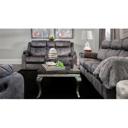 GF U7303 Granite Console Reclining Loveseat With Storage Drawer