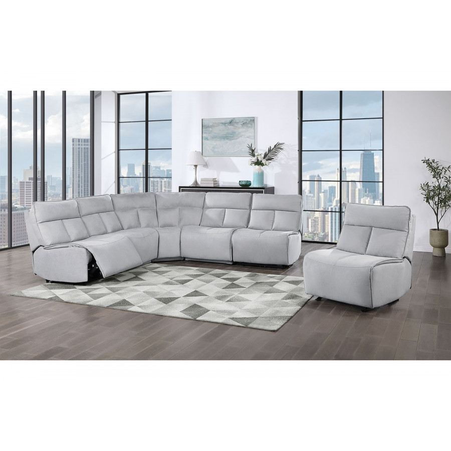 GF U8088 Gray Modular 3 Power Sofa Includes 3 Pwr Ar