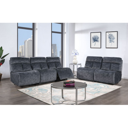 GF U8088 Gray Modular Sofa (Power Armless Rec, Chair, Chair Power Armless Rec) With Loveseat (Power Armless Rec, Power Armless Rec and Ag)