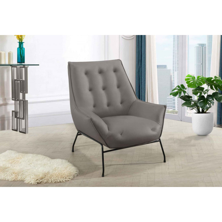 GF U8933 Light Accent Chair 100% Top Grain Leather All-Around
