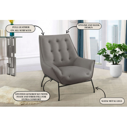 GF U8933 Light Accent Chair 100% Top Grain Leather All-Around