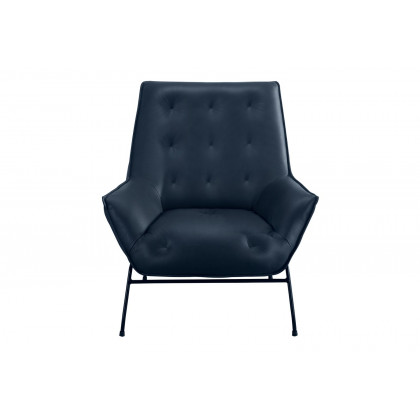 GF U8933 Navy Accent Chair - 100% Top Grain Leather All-Around