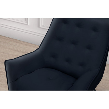 GF U8933 Navy Accent Chair - 100% Top Grain Leather All-Around