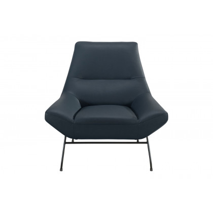 GF U8949 Navy Accent Chair - 100% Top Grain Leather All-Around