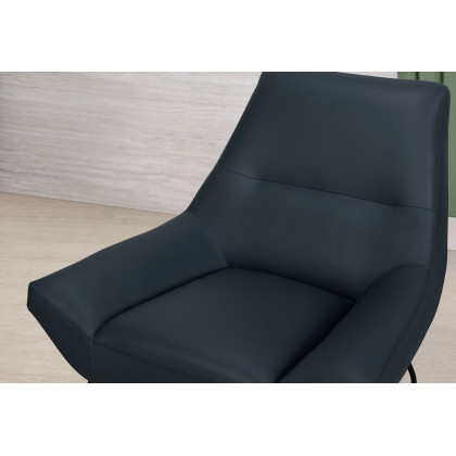 GF U8949 Navy Accent Chair - 100% Top Grain Leather All-Around