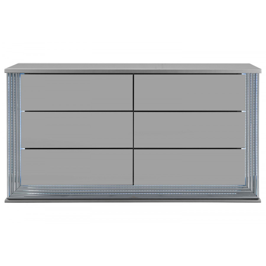 GF Ylime Smooth Silver Dresser With Led