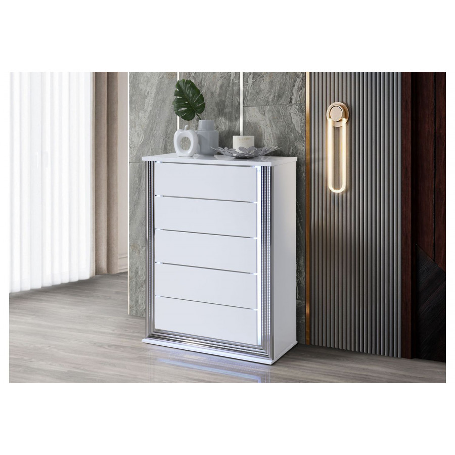 GF Ylime Smooth White Chest With Led