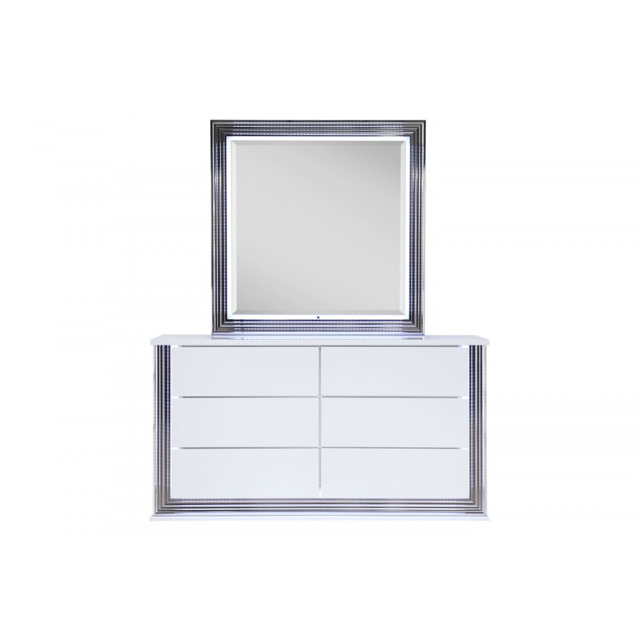 GF Ylime Smooth White Mirror With Led
