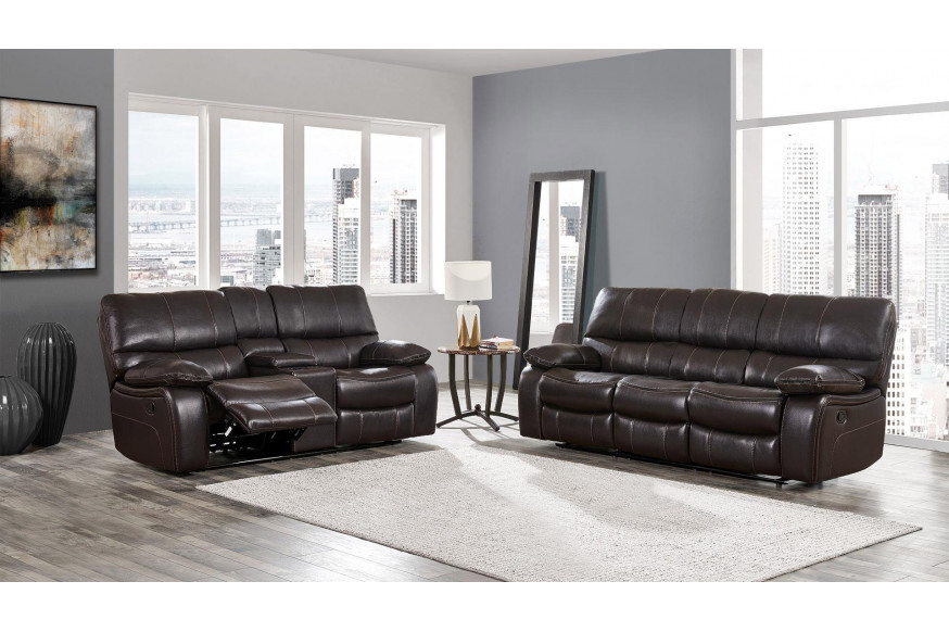 GF™ U0040 Living Room Set with Glider Recliner - Espresso/Black