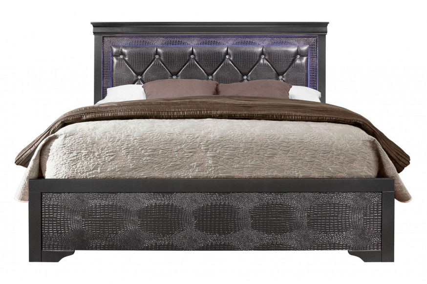 GF™ Pompei Bed - Metallic Gray, Queen Size