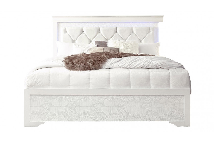 GF™ Pompei Bed - Metallic White, Full Size