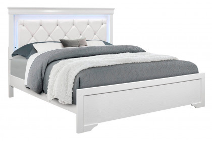 GF™ Pompei Bed - Metallic White, Queen Size