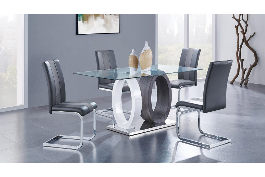 GF™ D1628 Dining Room Set with D915 Chairs - Gray