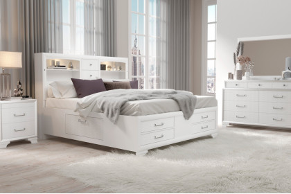 GF™ Jordyn Bed - White, Queen Size