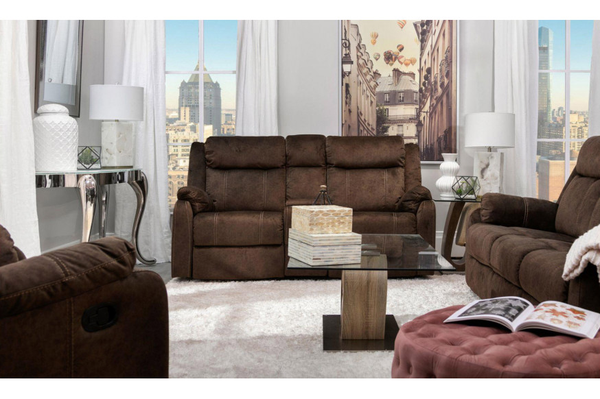 GF™ U7303 Living Room Set with Glider Recliner - Coffee