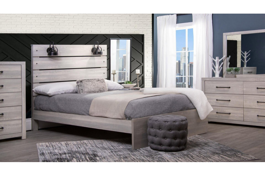 GF™ Linwood Bed Group Collection - White Wash, King Size