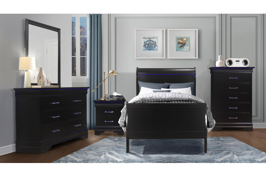 GF™ Charlie Bed Group Collection - Black, Full Size