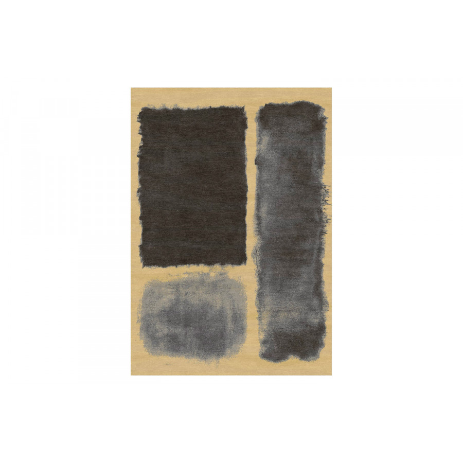 Gordian Rugs Expressionist Handwoven Rug 4 - Cream/Gray, 10" x 14"