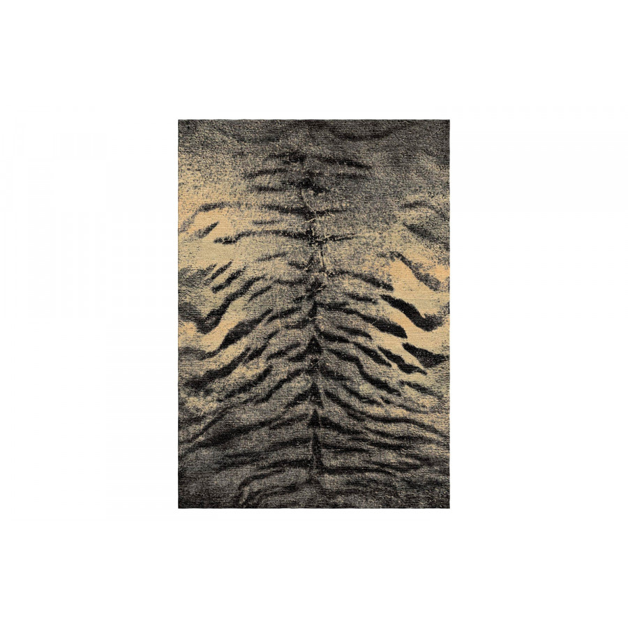 Gordian Rugs Tiger Skin Rug 2 - Black/Cream, 6" x 9"