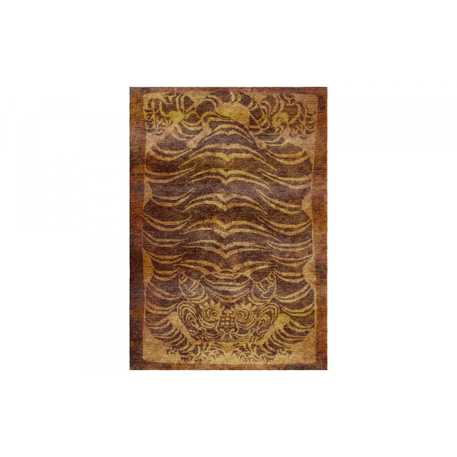 Gordian Rugs Tibetan Tiger Rug 1 - Brown, 6" x 9"