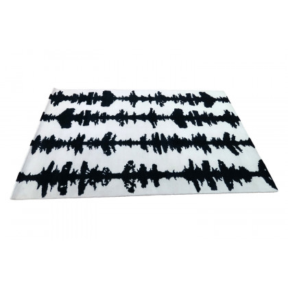 Gordian Rugs Ink Blot Designer Rug 7 - Black/White, 10" x 14"
