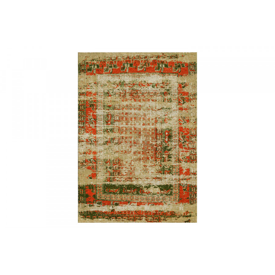 Gordian Rugs Pazyryk Modern Rug 4 - Green/Red/Beige, 4" x 6"