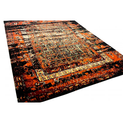 Gordian Rugs Pazyryk Modern Rug 1 - Red/Black/Green/Beige, 6" x 9"