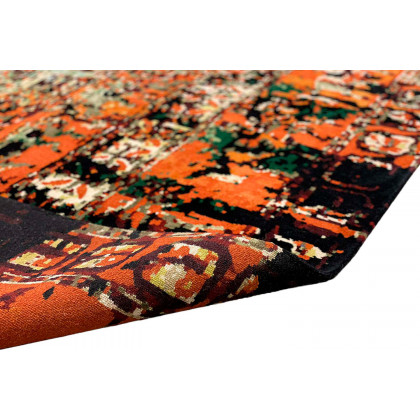 Gordian Rugs Pazyryk Modern Rug 1 - Red/Black/Green/Beige, 6" x 9"