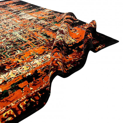 Gordian Rugs Pazyryk Modern Rug 1 - Red/Black/Green/Beige, 6" x 9"