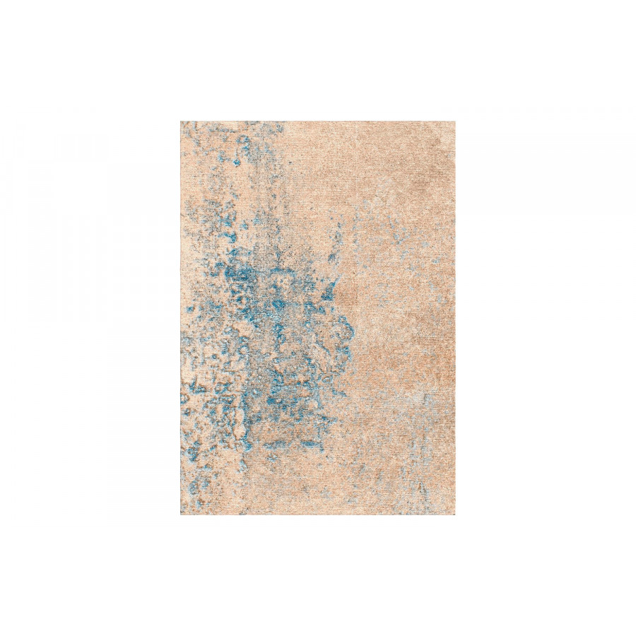 Gordian Rugs Abstract 4 Rug - Neutral/Blue, 9" x 12"