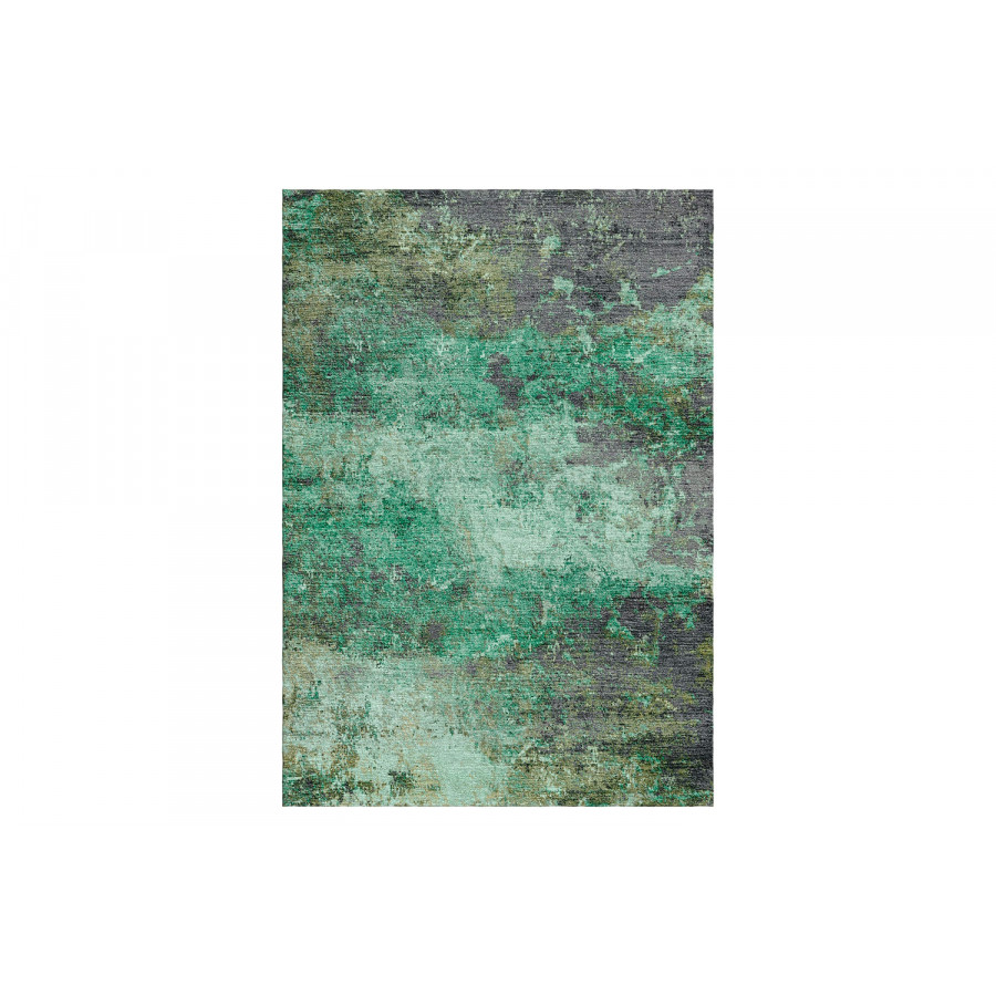 Gordian Rugs Abstract 12 Rug - Green, 5" x 8"