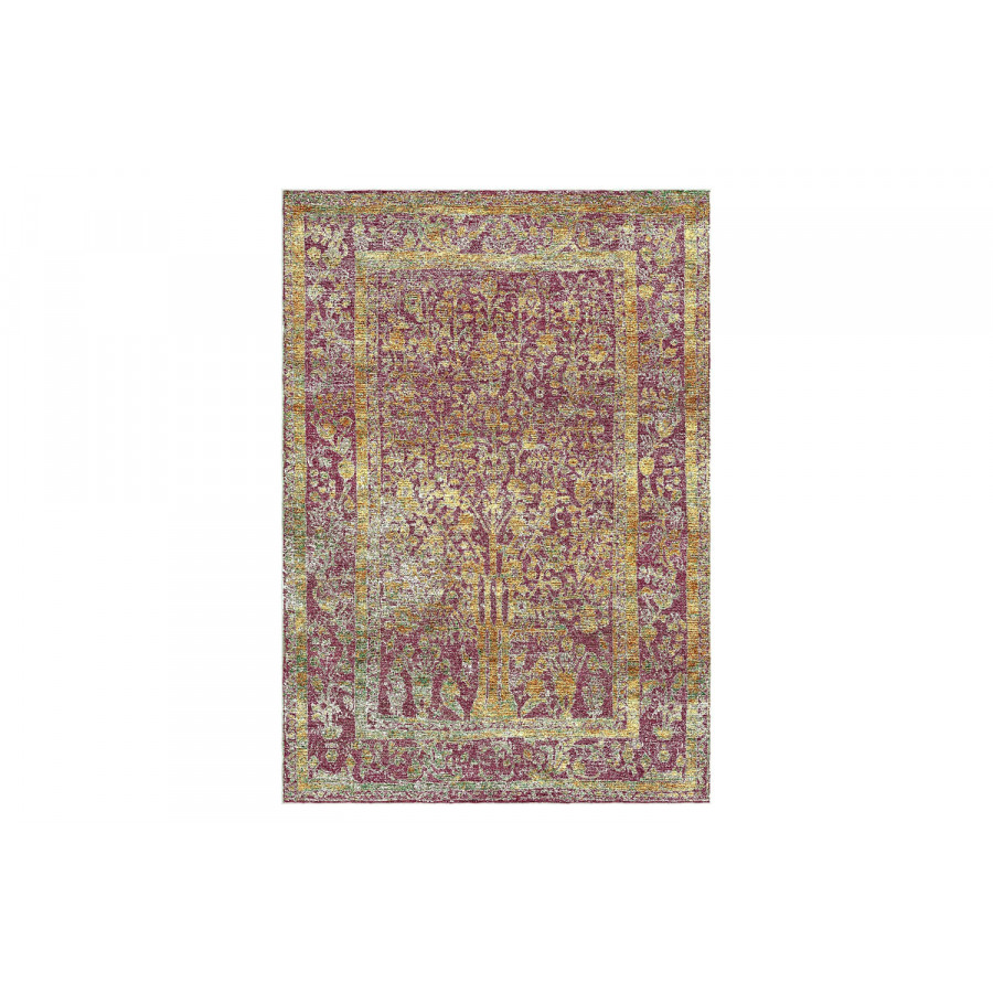 Gordian Rugs Modern Tabriz Silk Rug 2 - Purple/Beige, 6" x 9"
