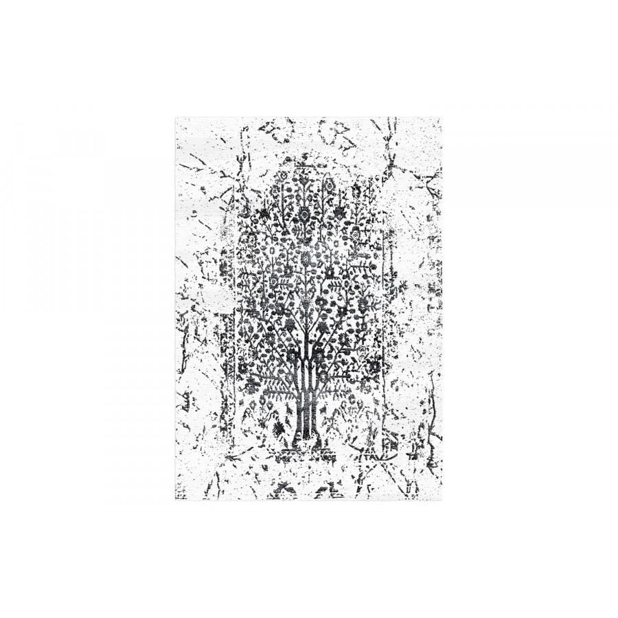Gordian Rugs Modern Tabriz Rug 9 - White/Gray, 5" x 8"
