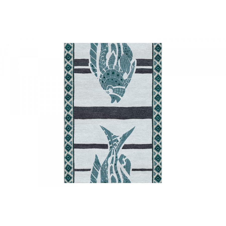 Gordian Rugs - Fish Wool Rug Gray