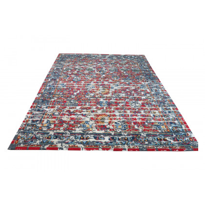 Gordian Rugs Laterem Modern Persian Rug - Multi Color/Red, 9" x 12"