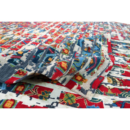 Gordian Rugs Laterem Modern Persian Rug - Multi Color/Red, 9" x 12"
