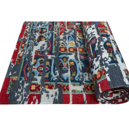 Gordian Rugs Laterem Modern Persian Rug - Multi Color/Red, 9" x 12"