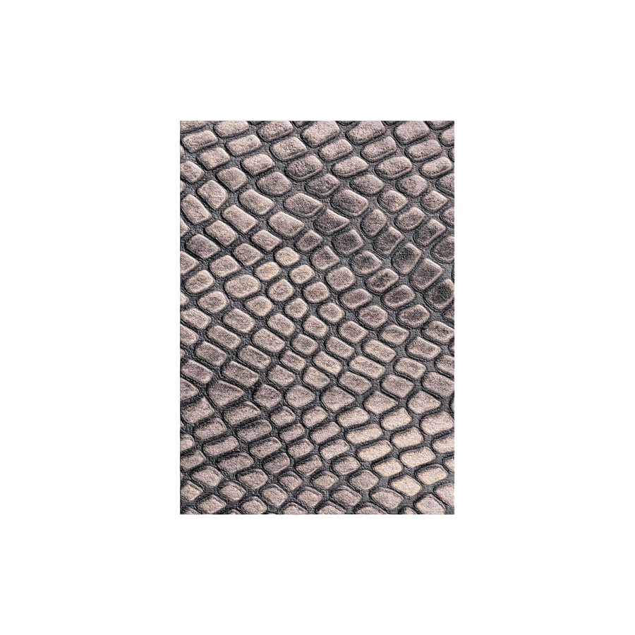Gordian Rugs Jacaré Silk Rug 4 - Gray, 10" x 14"