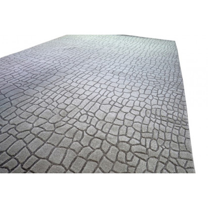Gordian Rugs Jacaré Silk Rug 3 - Gray, 4" x 6"