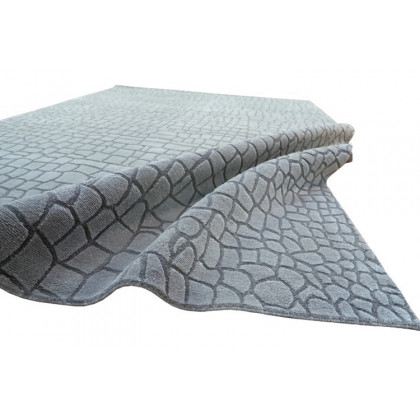 Gordian Rugs Jacaré Silk Rug 3 - Gray, 4" x 6"