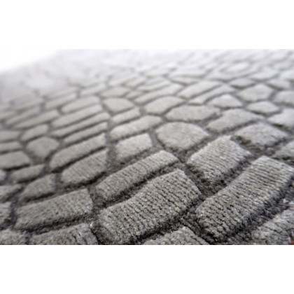 Gordian Rugs Jacaré Silk Rug 3 - Gray, 4" x 6"