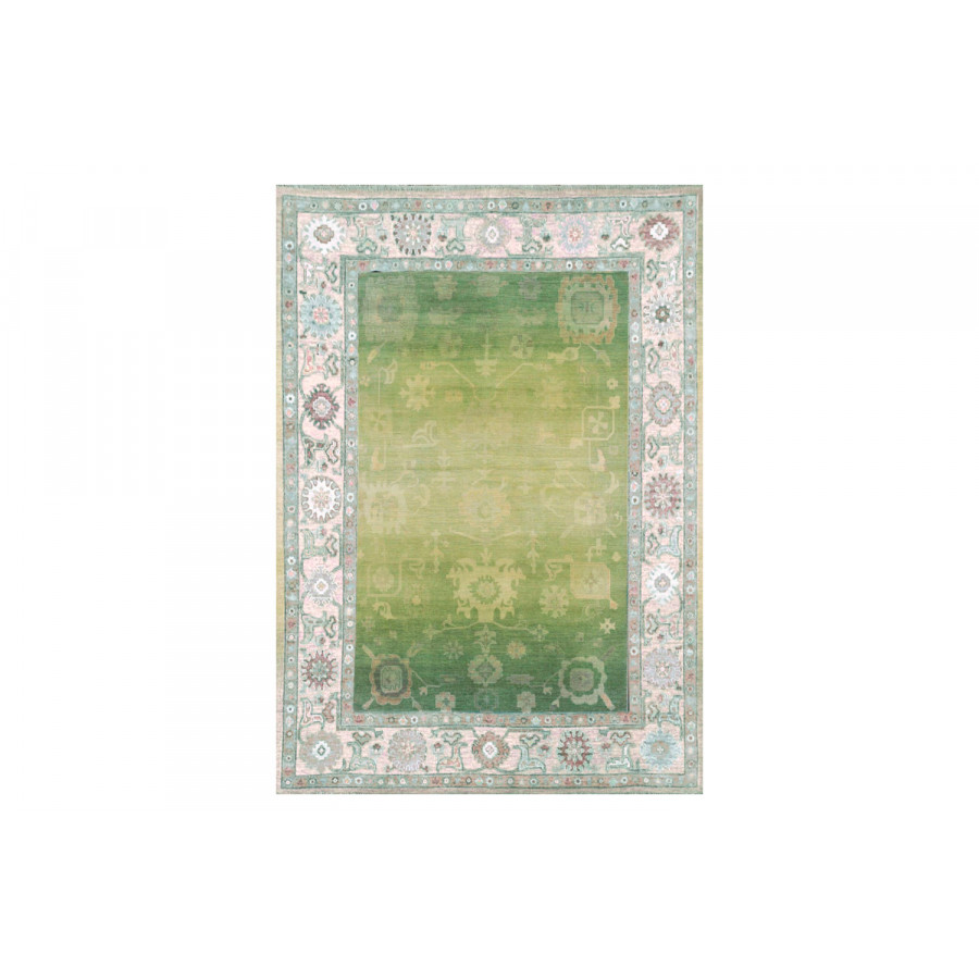 Gordian Rugs Modern Oushak 36 Rug - Green/Lime/Multi, 9" x 12"