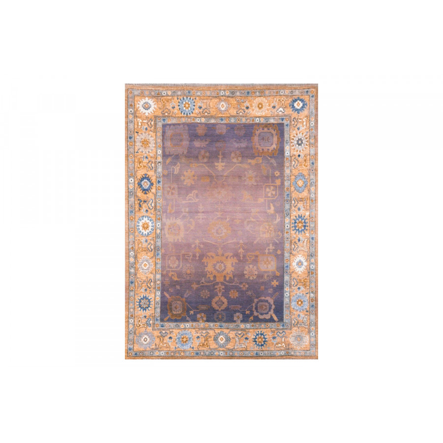 Gordian Rugs Modern Oushak 34 Rug - Salmon/Purple, 6" x 9"