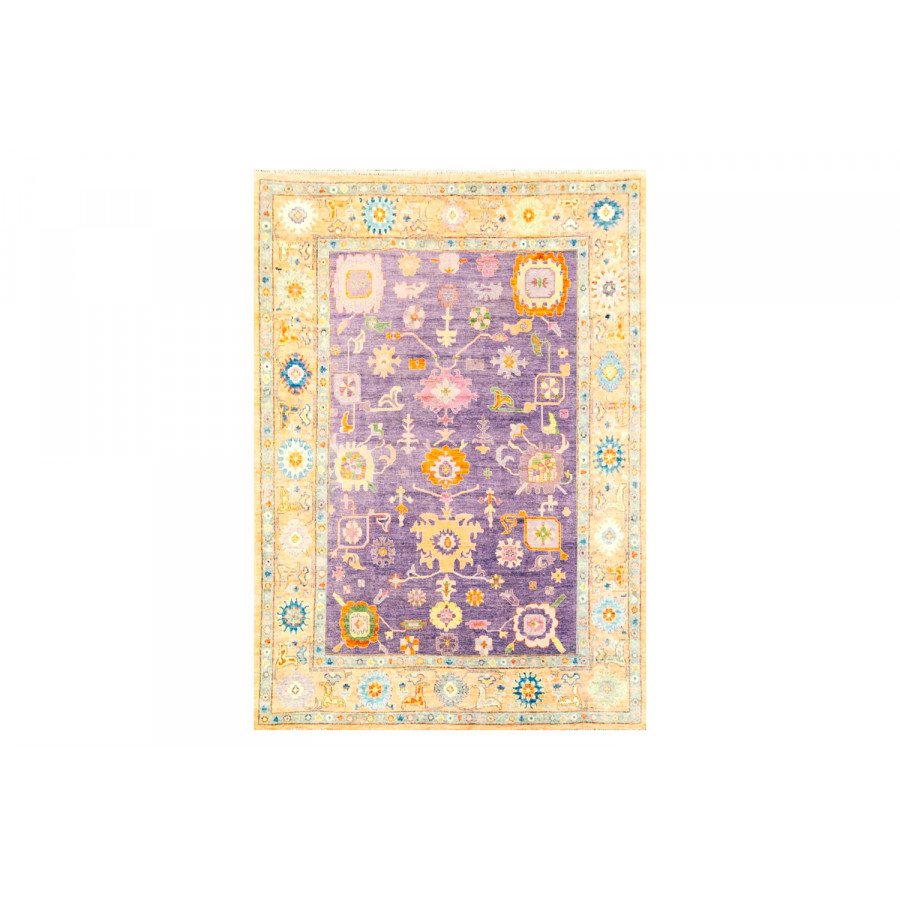 Gordian Rugs Modern Oushak 20 Rug - Khaki/Lavender, 10" x 14"