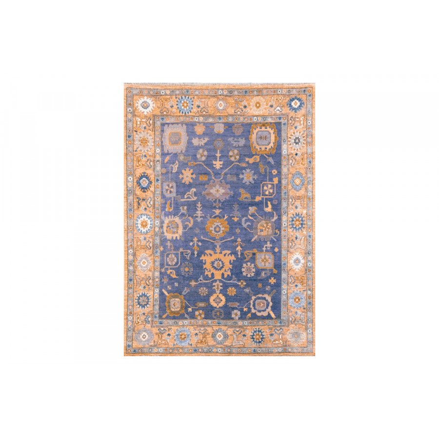 Gordian Rugs Modern Oushak 15 Rug - Orange/Plum, 4" x 6"