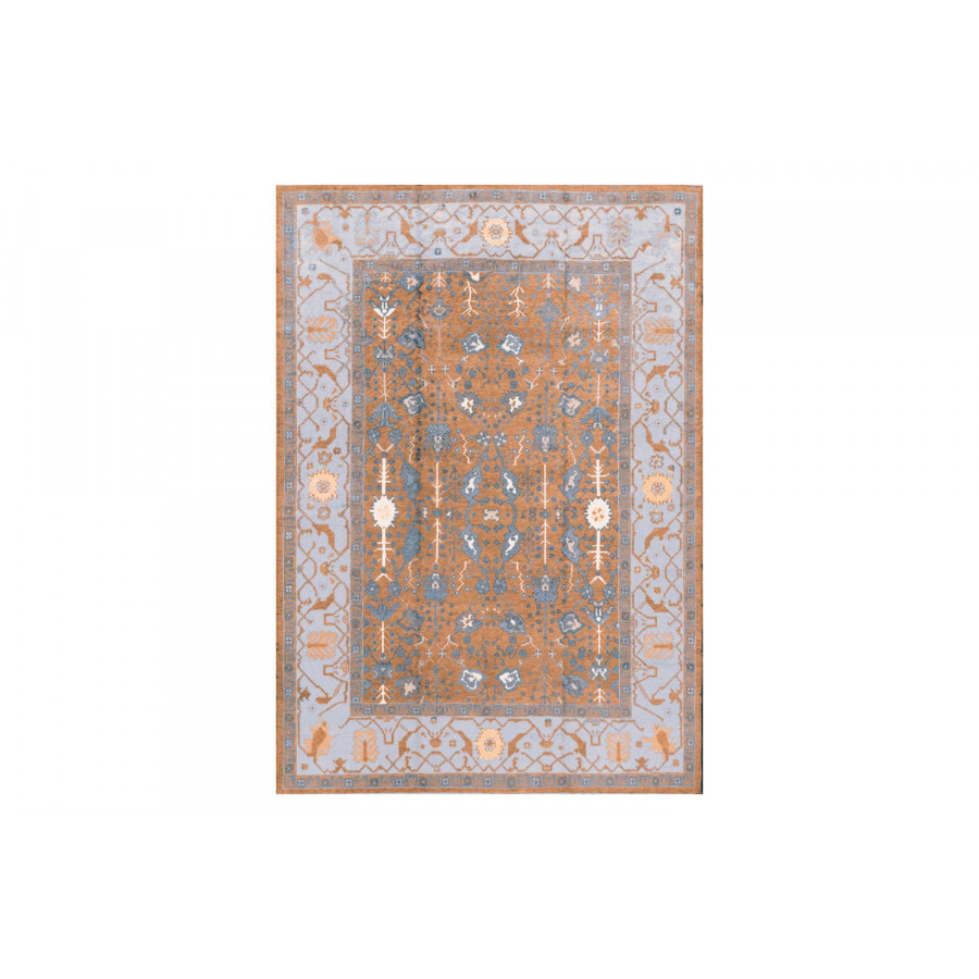 Gordian Rugs Modern Oushak 8 Rug - Lavender/Tan, 10" x 14"