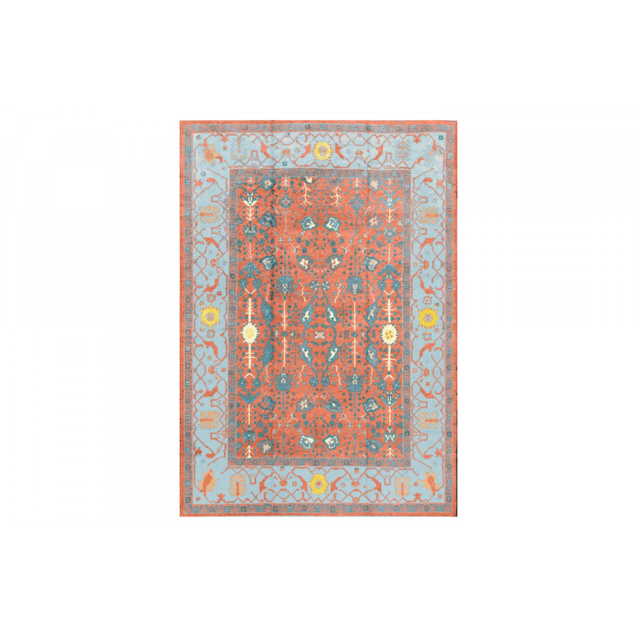 Gordian Rugs Modern Oushak 6 Rug - Light Blue, 6" x 9"