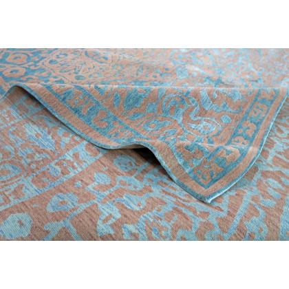 Gordian Rugs Modern Persian Rug Powder Blue And Gray - 6" x 9"