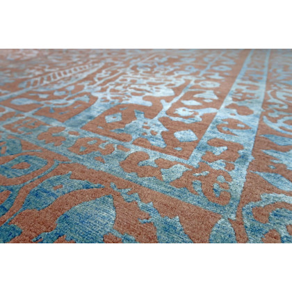 Gordian Rugs Modern Persian Rug Powder Blue And Gray - 8" x 10"