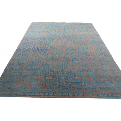 Gordian Rugs Modern Persian Rug Powder Blue And Gray - 9" x 12"